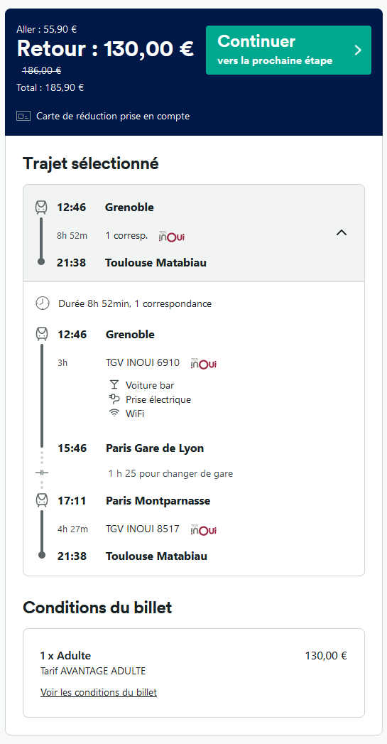 130€ doit coûter moins cher que 89€ chez la SNCF